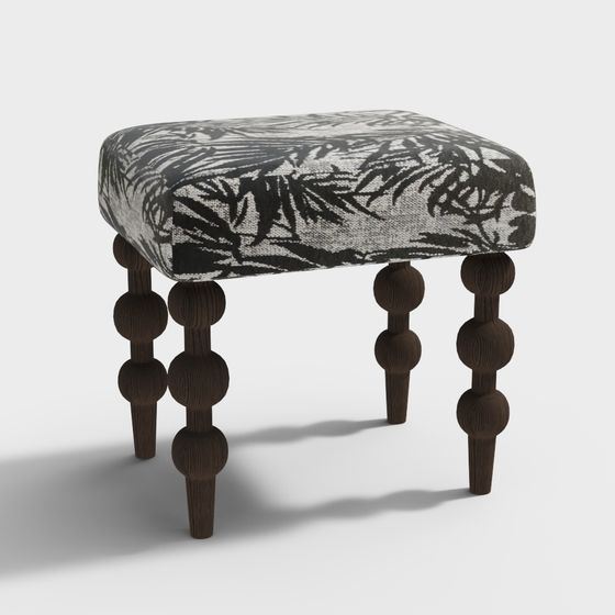 Vintage Wooden Stool 3D model for Creative Spaces