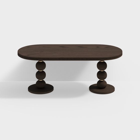 Stylish Oval Dining Table 3D model for Modern Interiors