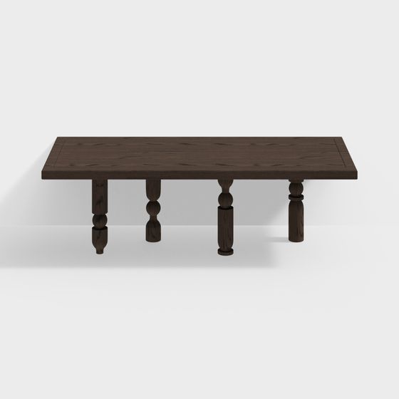 Retro-Style 3D Table and Chair Set Model