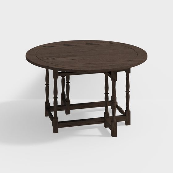 Retro Round Table 3D model for Elegant Spaces