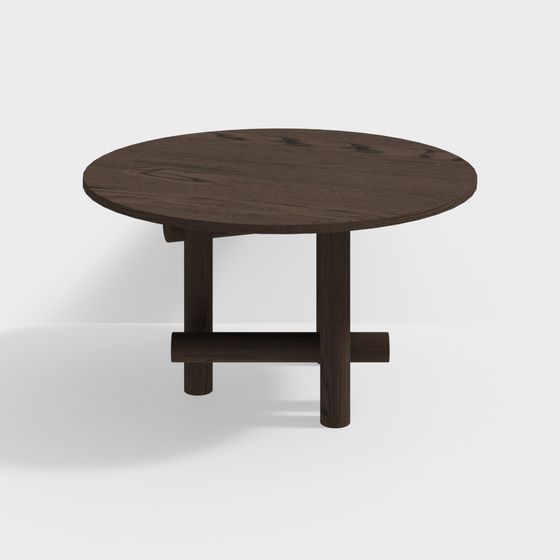Low-Polygon Round Table 3D model
