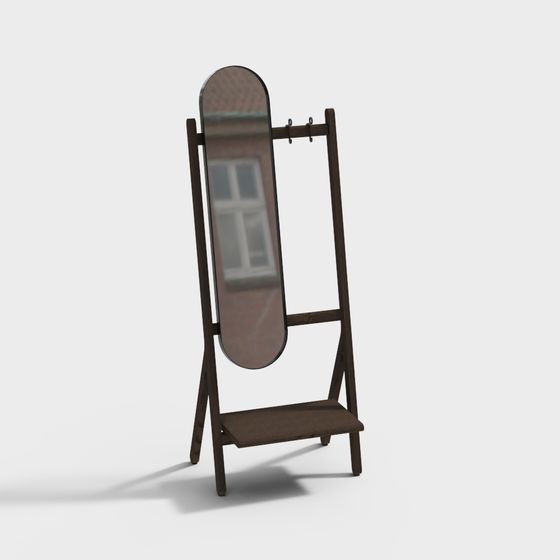 Minimalist Floor Mirror 3D model for Contemporary Homes