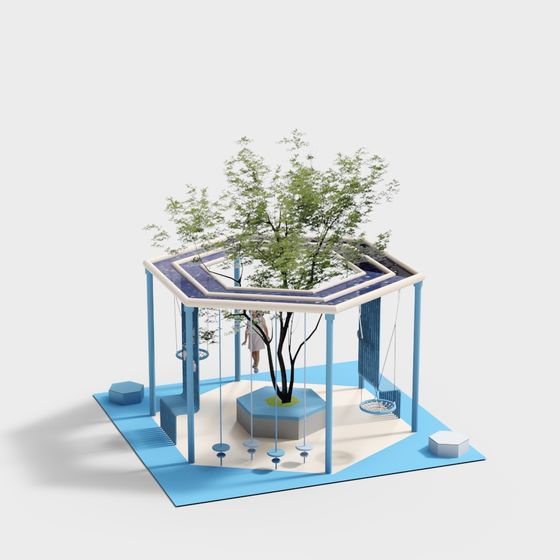 Urban Oasis Low Poly 3D model for Creative Projects