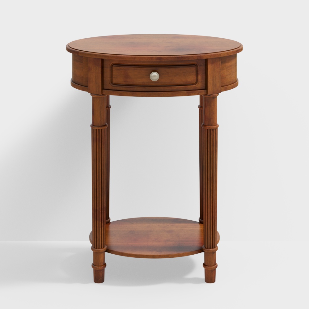 Vintage Round Table 3D Model