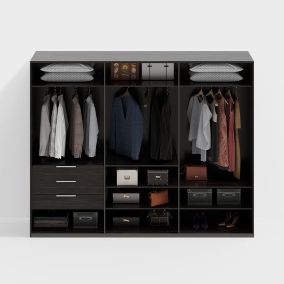 Modern Minimalist 3D Wardrobe Model