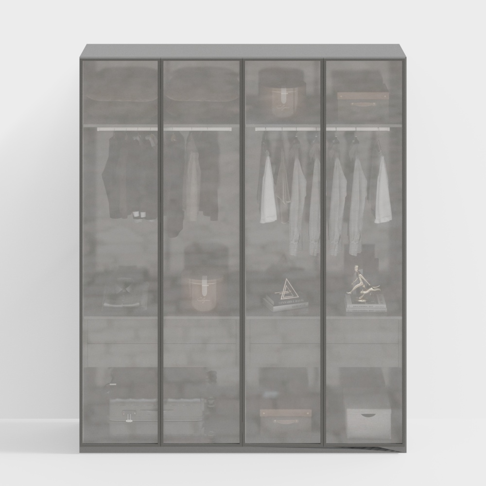 Moderne schwarze Garderobe