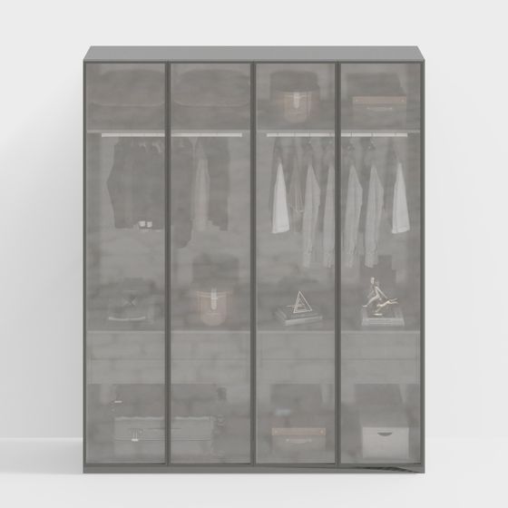 Moderne schwarze Garderobe