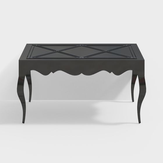 Elegant Black and Gold Low Poly Table 3D model