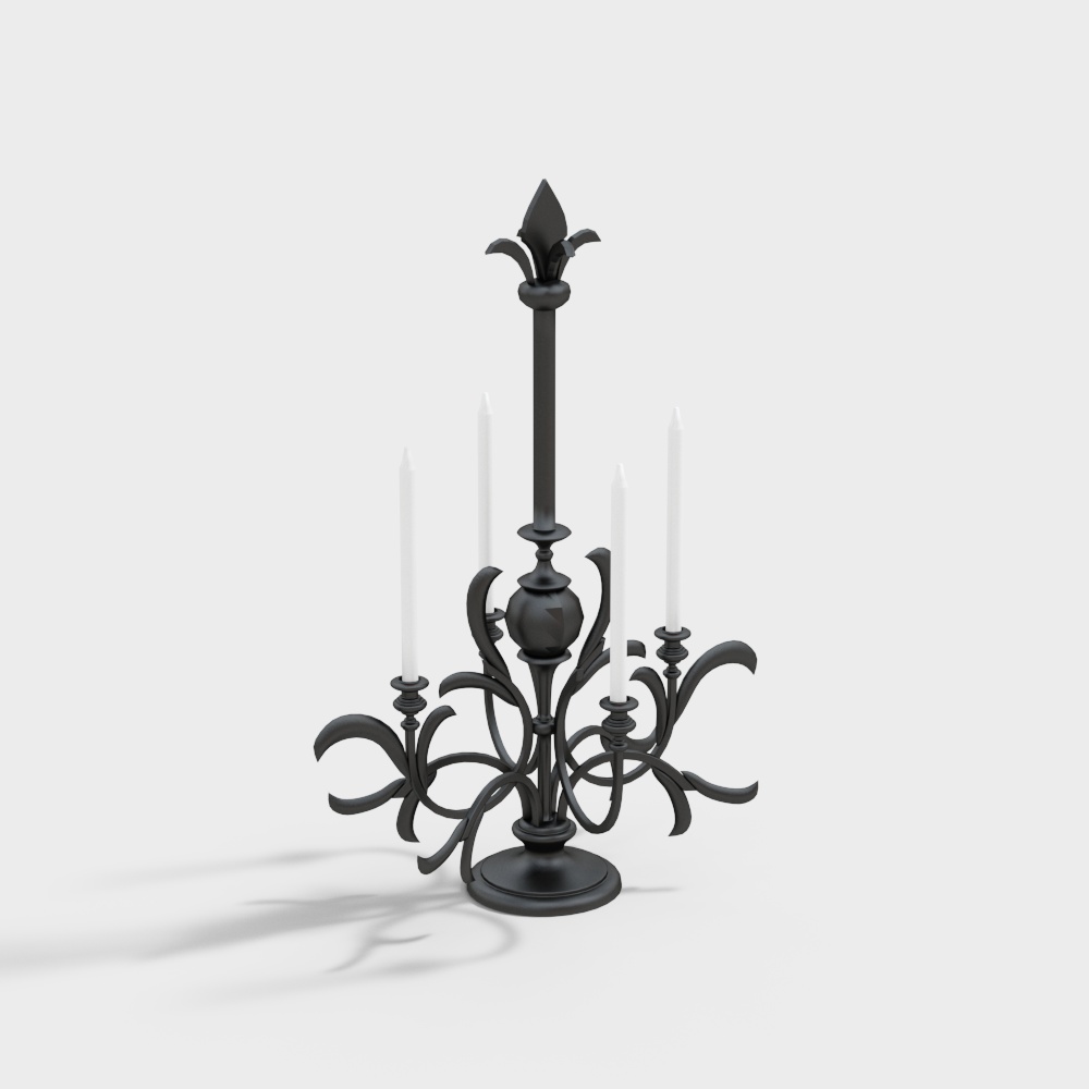 Elegant Low-Poly Candle Holder – Vintage Black Metal Design