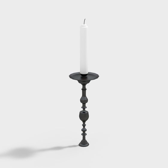 Elegant Vintage Candle Holder 3D model
