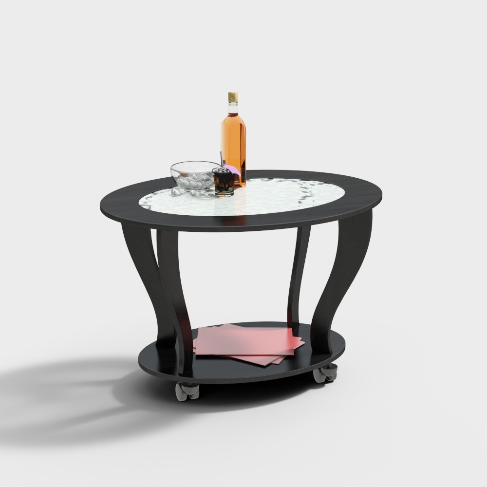 American glass coffee table