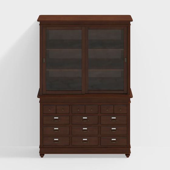Vintage Style Storage Cabinet 3D model