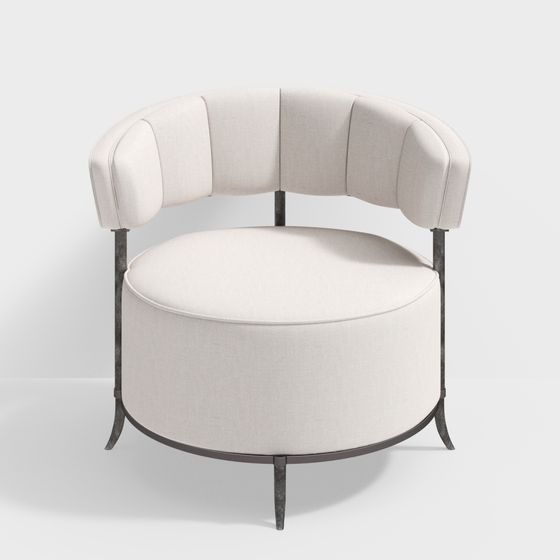 Round Armchair 3D Model - Stylish and Modern
