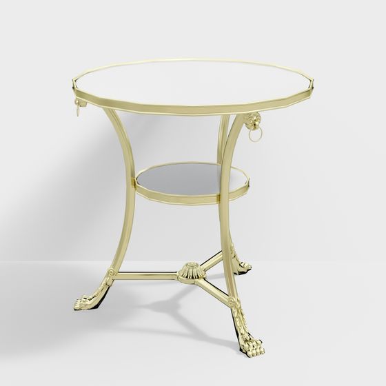 Stylish Gold Round Table 3D model for Interiors