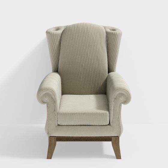 Classic Wingsback Chair 3D Model