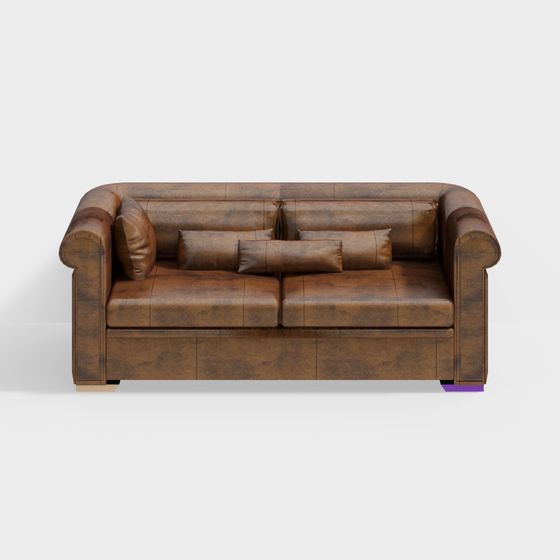 Vintage Leather Sofa 3D model for Modern Interiors