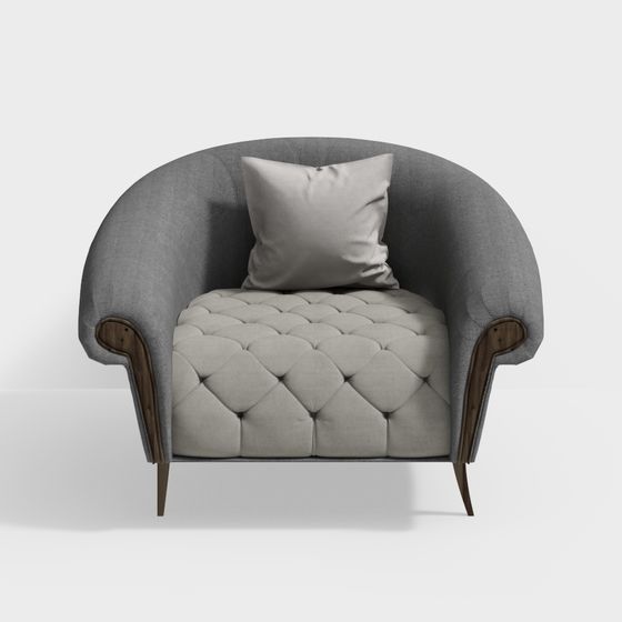 Gray 3D Model Sofa for Modern Interiors