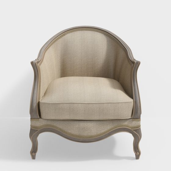 Elegant French Armchair 3D Model