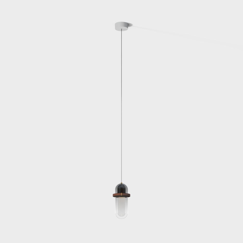 Unique Low-Poly Glass and Wood Chandelier 3D model