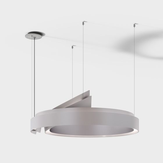 Elegant Spiral Pendant Light 3D model