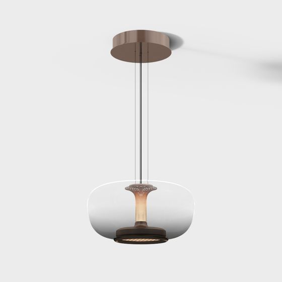 Elegant Polished Metal Chandelier 3D model