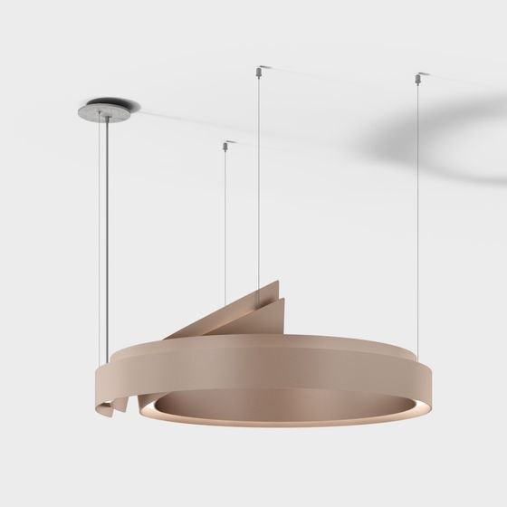 Elegant Spiral Pendant Light 3D model