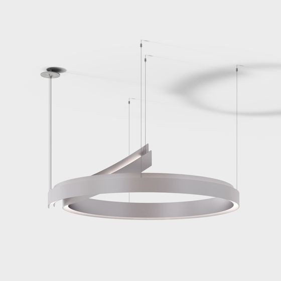 Elegantly Modern Spiral Halo Pendant Light 3D model