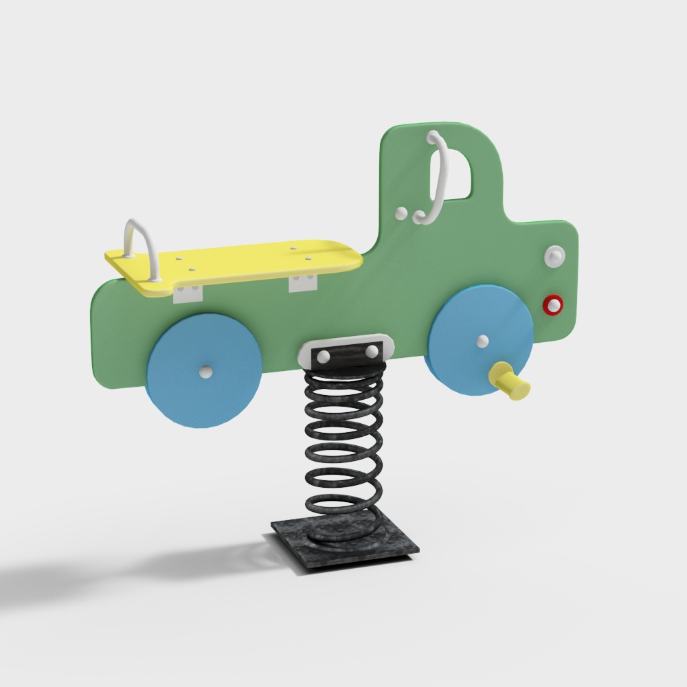 รถสปริงสีเขียว