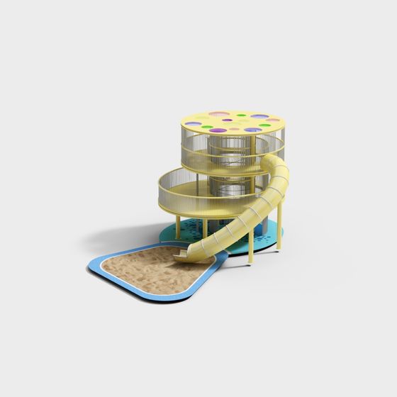 Colorful Rotating Slide 3D model for Kids