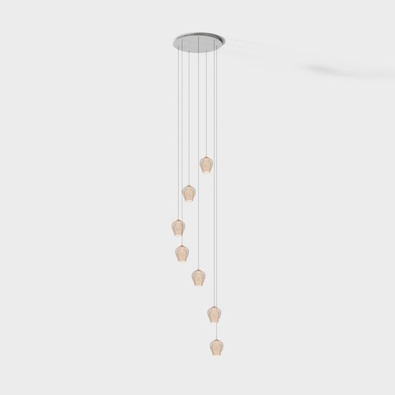 Stylish Hanging Pendant Light 3D model