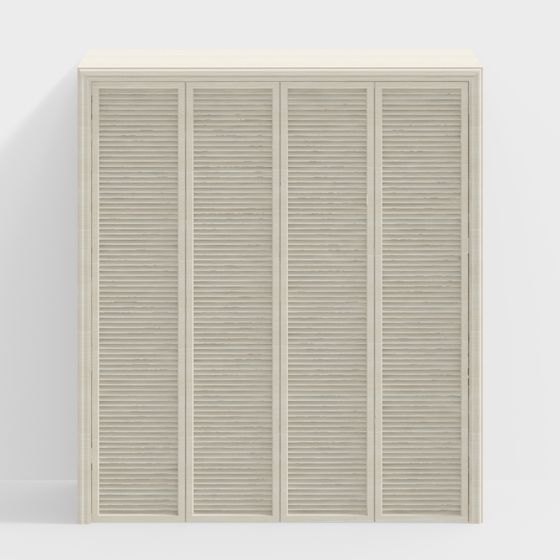 Elegant Low-Poly Louvered Door 3D model