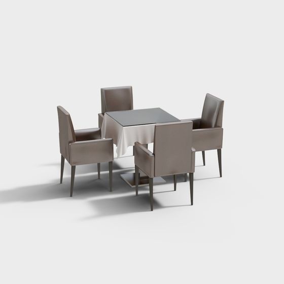 Conjunto de mesa y sillas modernas minimalistas
