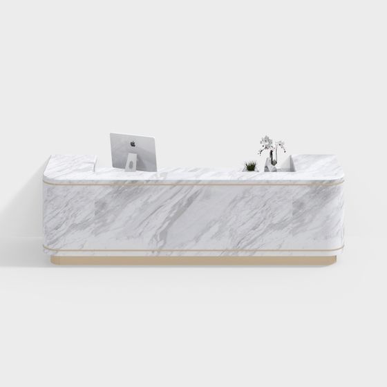 Elegant Marble Office Desk 3D model