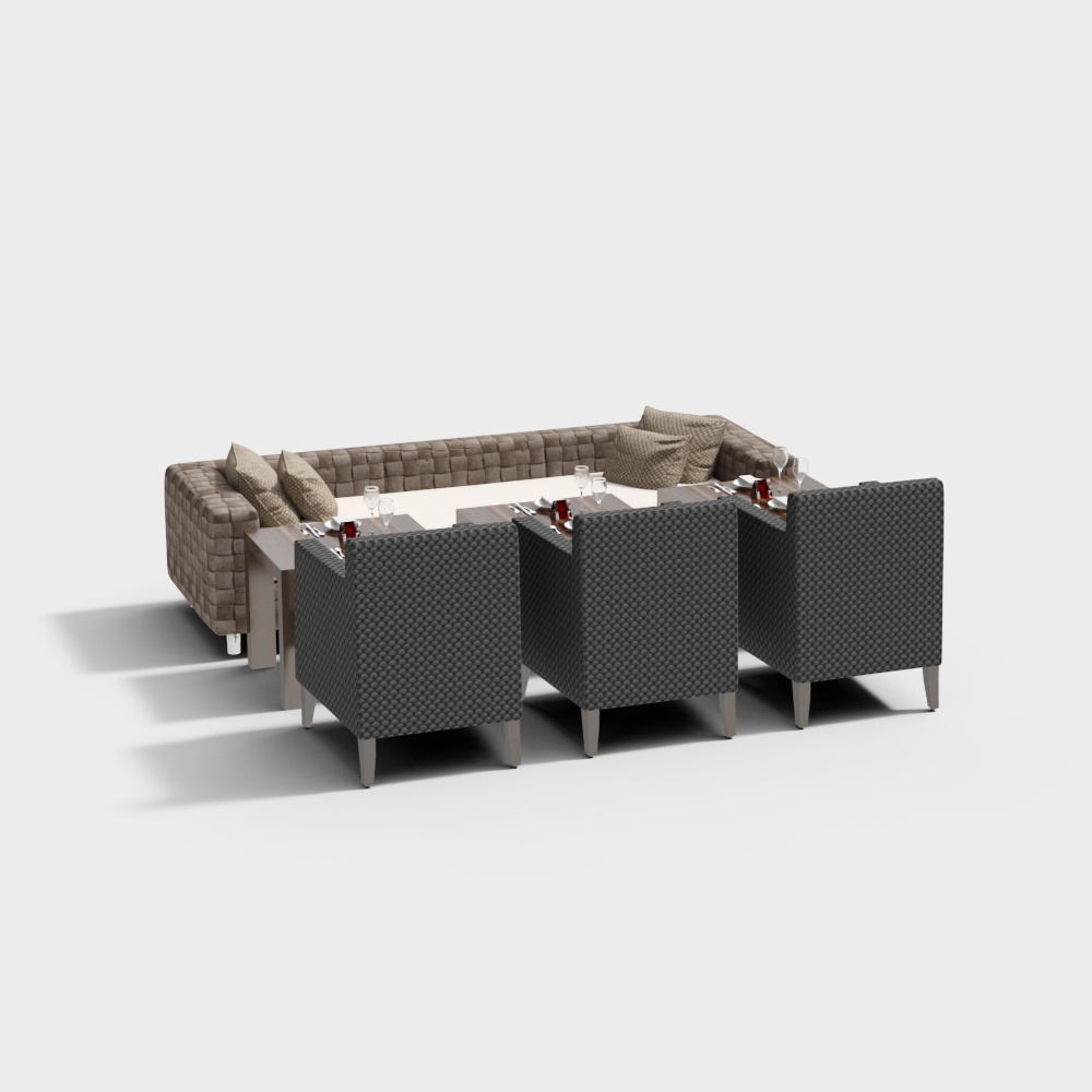 Urban Living Room 3D Model – Low Poly Interior Design