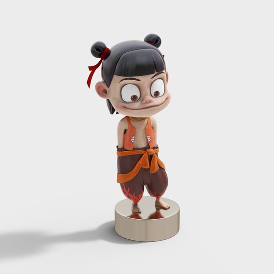Oriental Little Warrior 3D Model