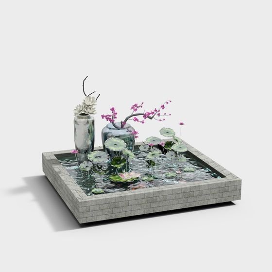 Zen Garden 3D model with Realistic Details