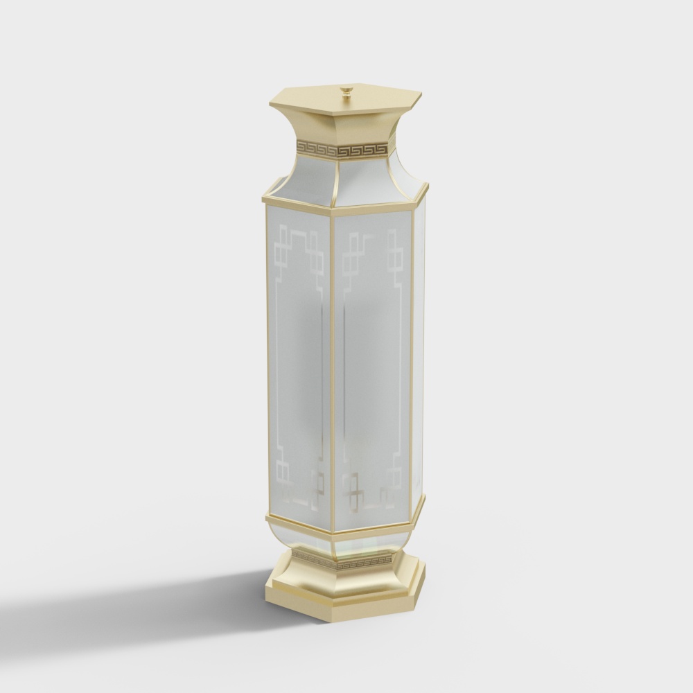 New Chinese style outdoor metal floor lamp