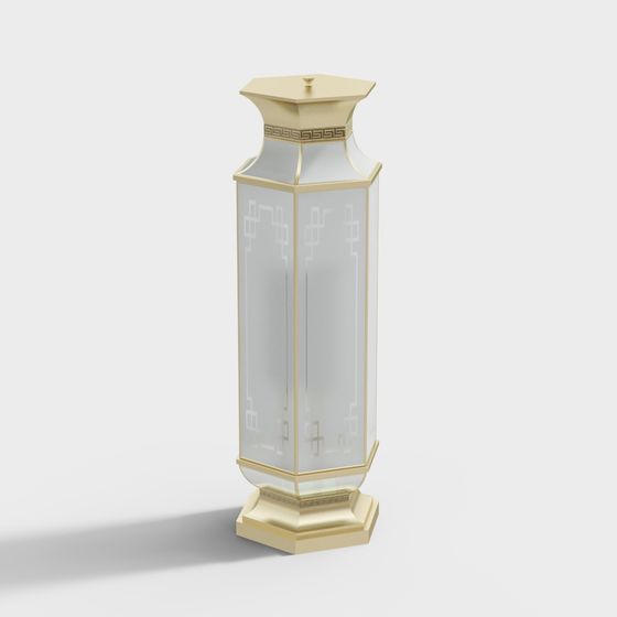 Elegant Classical Column Vase 3D model