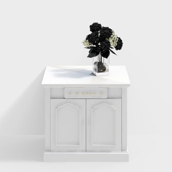 Stylish Classic White Cabinet 3D model for Creative Projects