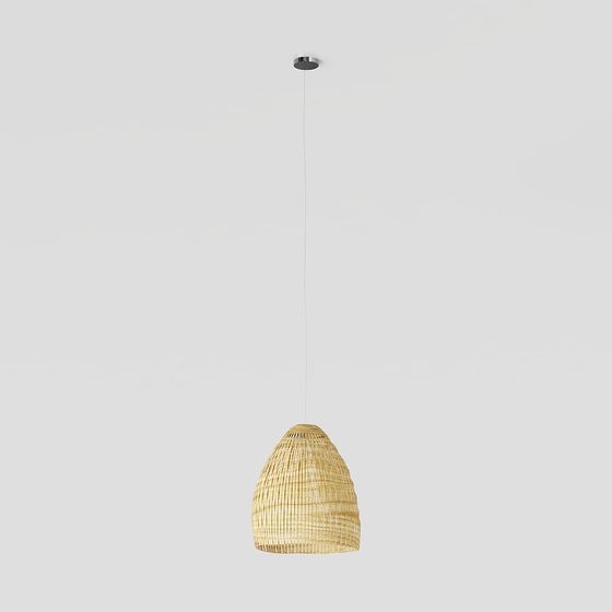 Natural Bamboo Chandelier 3D model