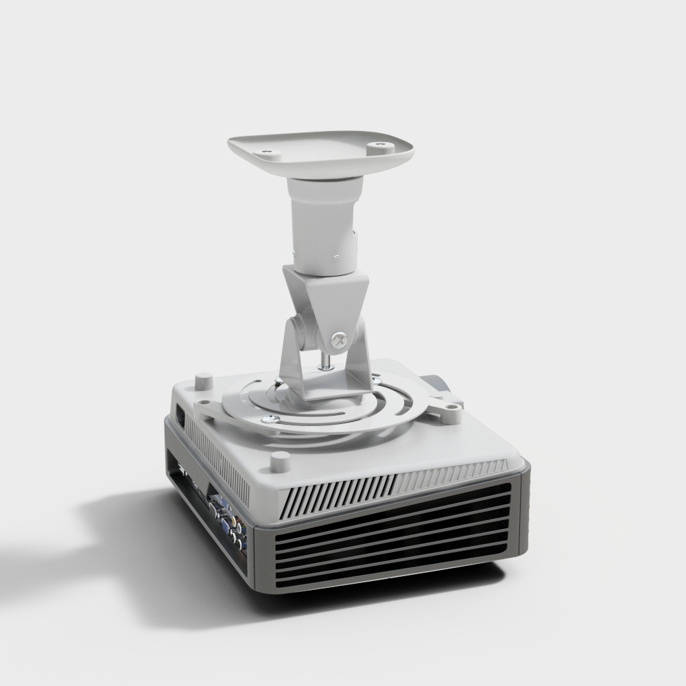 Realistic Gray Projector 3D Model Design