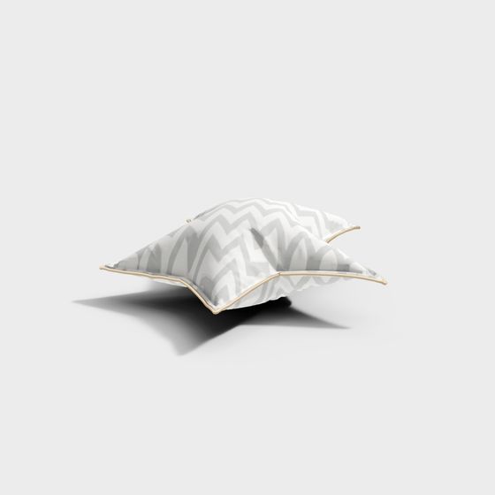 Geometric Gray Pillowcase 3D model