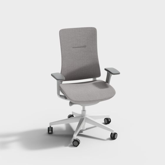 Modern Gray Office Chair 3D Model for Comfortable Seating