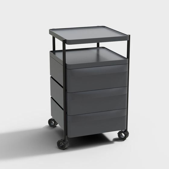 Sleek Mobile Storage Cart 3D model