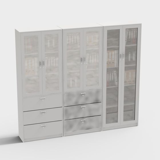 Modern Low-Polygon File Cabinet 3D Model