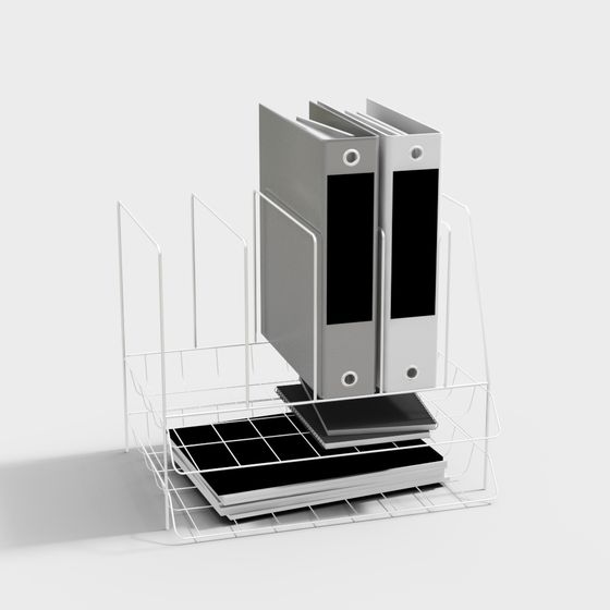 Minimalist Low-Poly File Rack 3D model