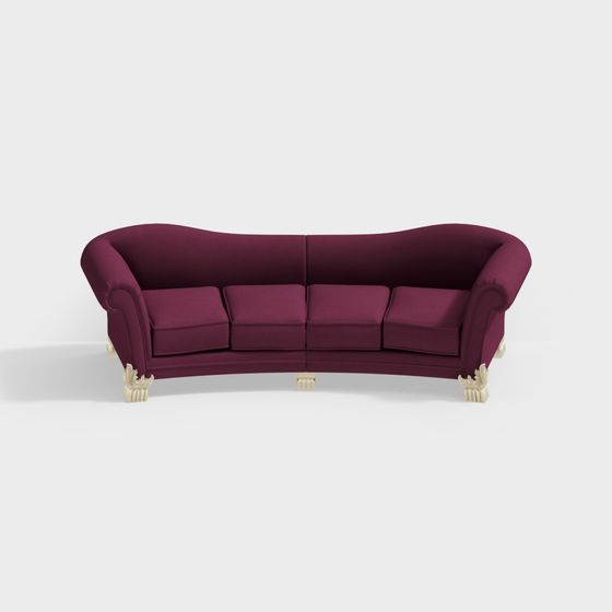 Elegant Vintage Sofa 3D model for Creative Spaces
