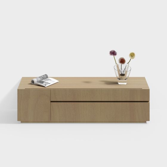 Unique Wooden Storage Cabinet 3D model