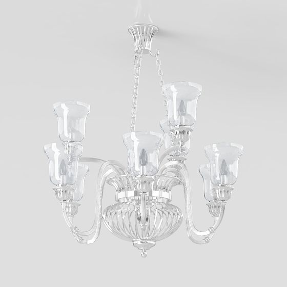 Elegant Crystal Chandelier 3D model for Artistic Spaces