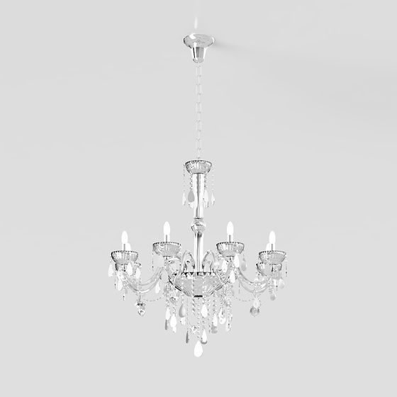 Elegant Crystal Chandelier 3D model